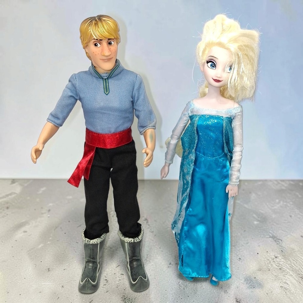 Disney Store Frozen Elsa Kristoff 12" Doll Set Toy Lot Ice Queen Mountain Man